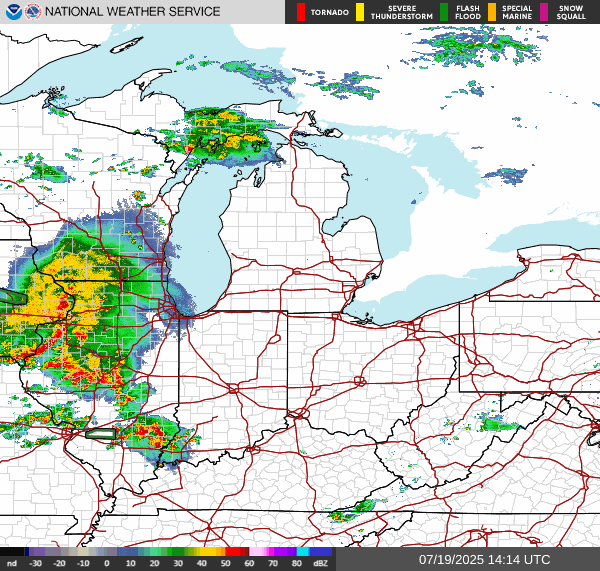 Weather radar map